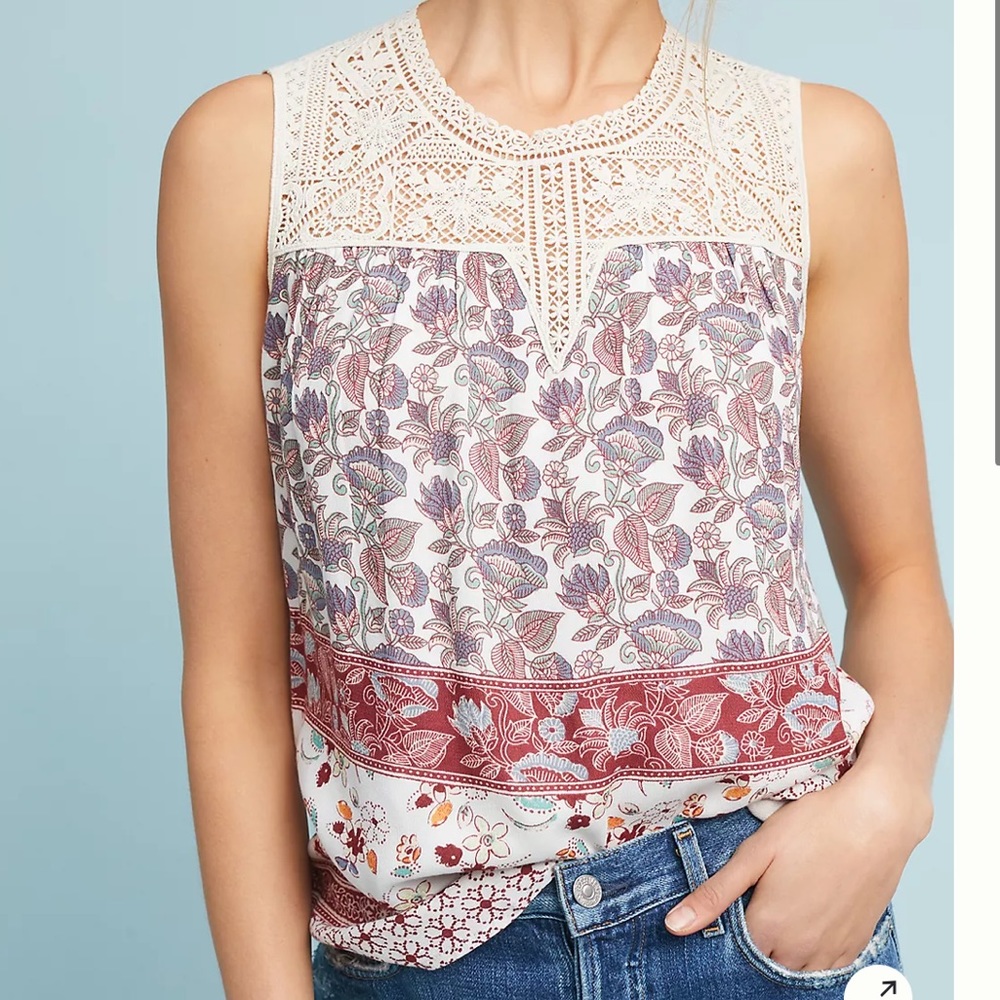 DanielRainn Anthropologie Crochet Floral Blouse